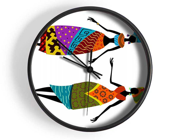 African Women 2 Clock - Wallart-Direct UK