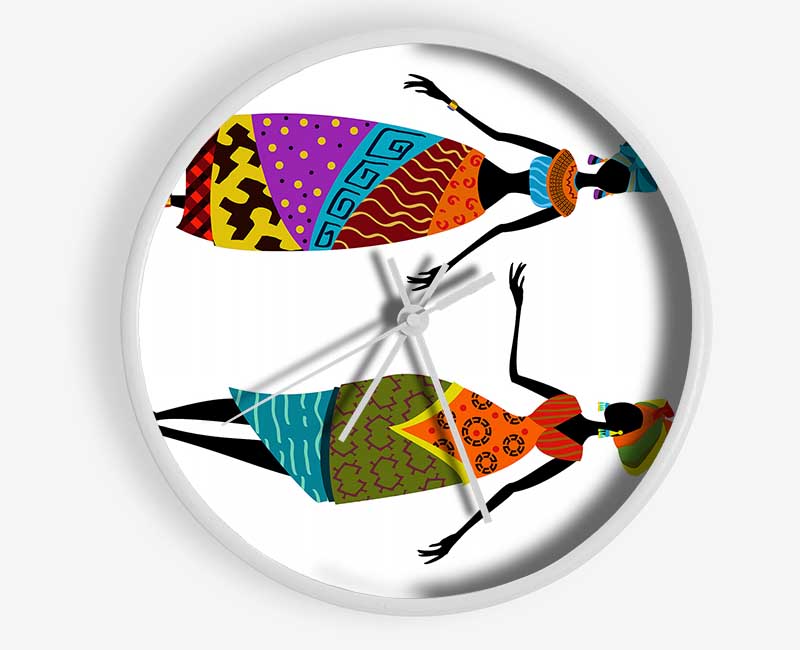 African Women 2 Clock - Wallart-Direct UK