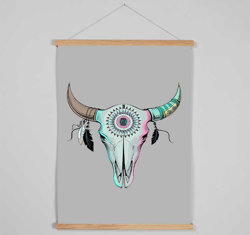 Red Indian Goats Head Hanging Poster - Wallart-Direct UK