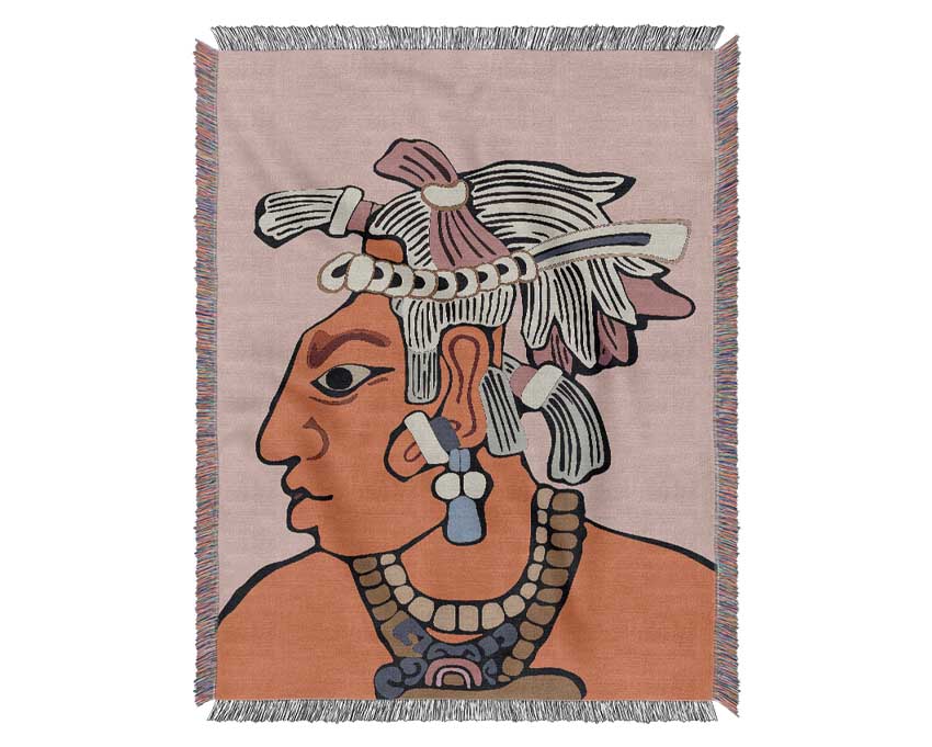 Mayan warrior Woven Blanket