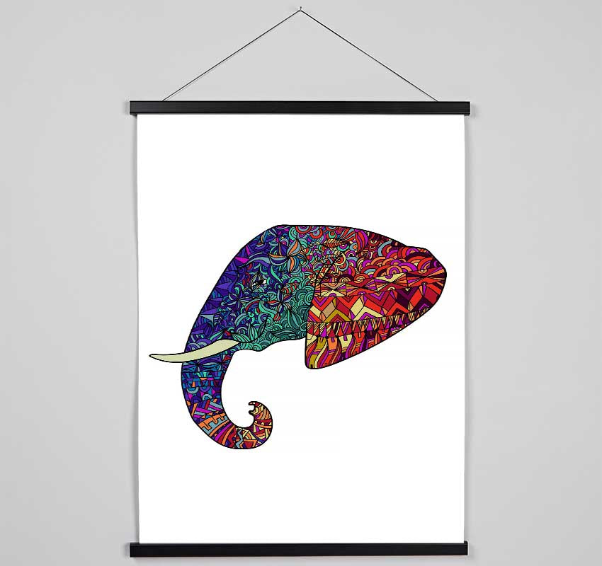 Indian Elephant Head Hanging Poster - Wallart-Direct UK