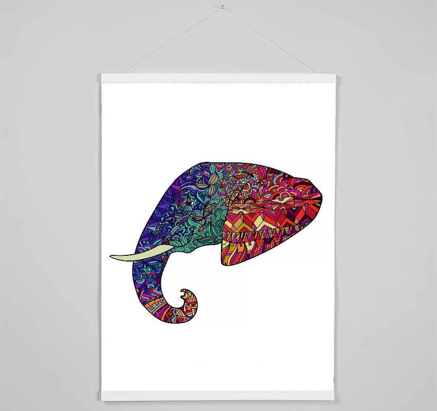 Indian Elephant Head Hanging Poster - Wallart-Direct UK