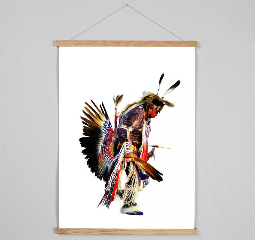 Red Indian Warrior Hanging Poster - Wallart-Direct UK