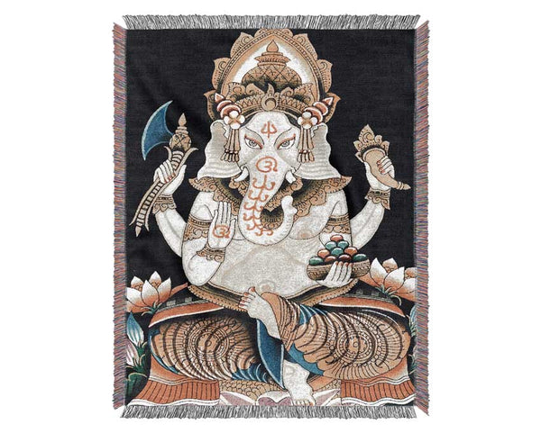 Hindu God Ganesha 2 Woven Blanket