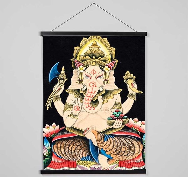 Hindu God Ganesha 2 Hanging Poster - Wallart-Direct UK