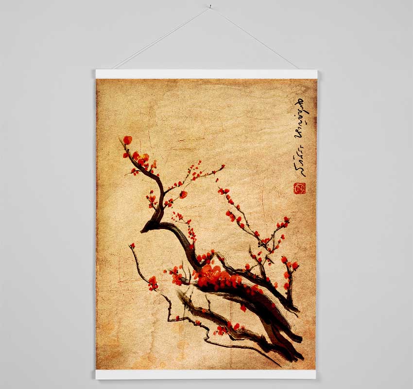 Chinese Cherry Blossom Hanging Poster - Wallart-Direct UK