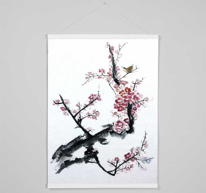 Chinese Cherry Blossom Pink Hanging Poster - Wallart-Direct UK