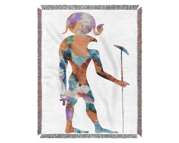 Egyptian God Horus Woven Blanket