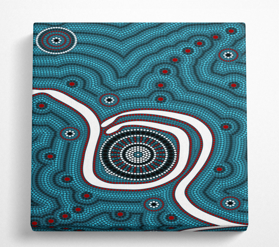 A Square Canvas Print Showing Aboriginal Pattern 1 Square Wall Art