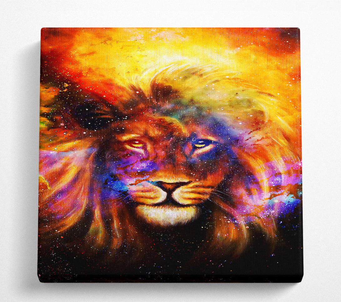 A Square Canvas Print Showing Lion Of The Skies Square Wall Art