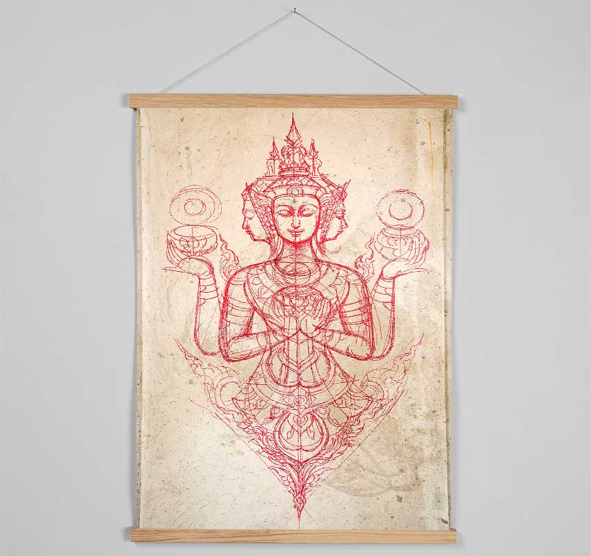 Hindu God Brahma Hanging Poster - Wallart-Direct UK