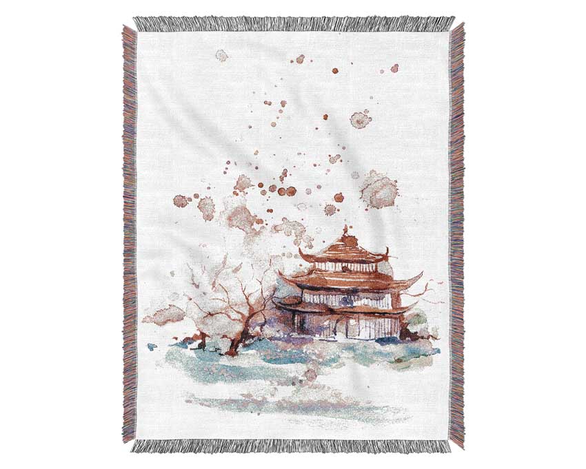 Chinese Watercolour Woven Blanket