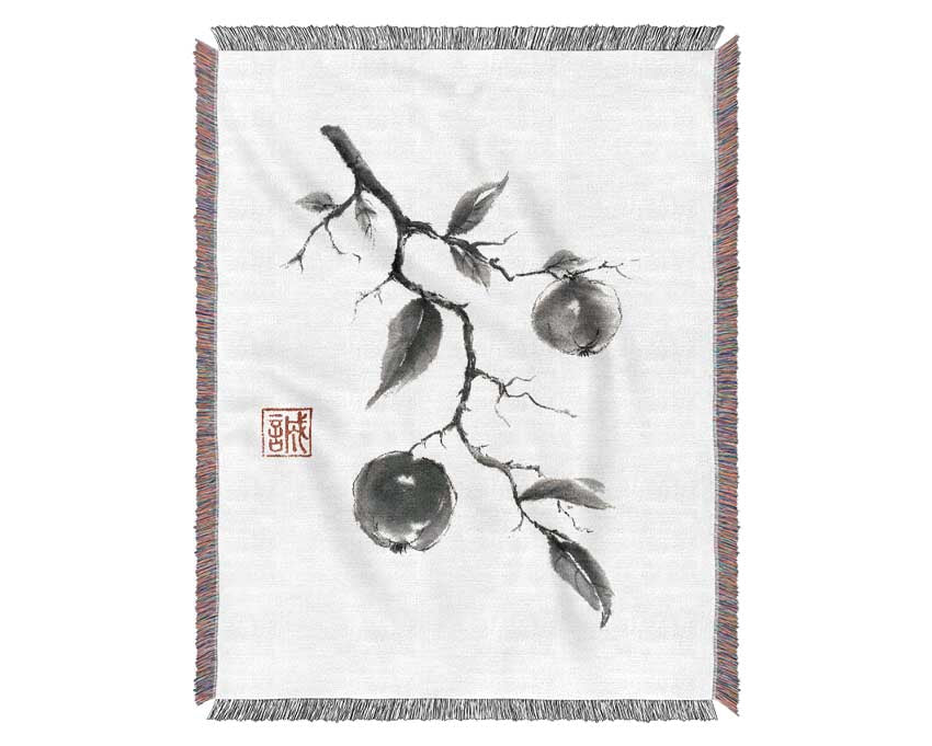 Japanese Leaves Woven Blanket