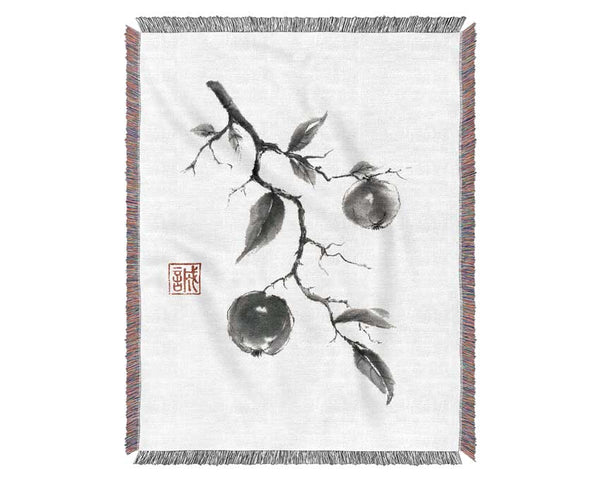 Japanese Leaves Woven Blanket