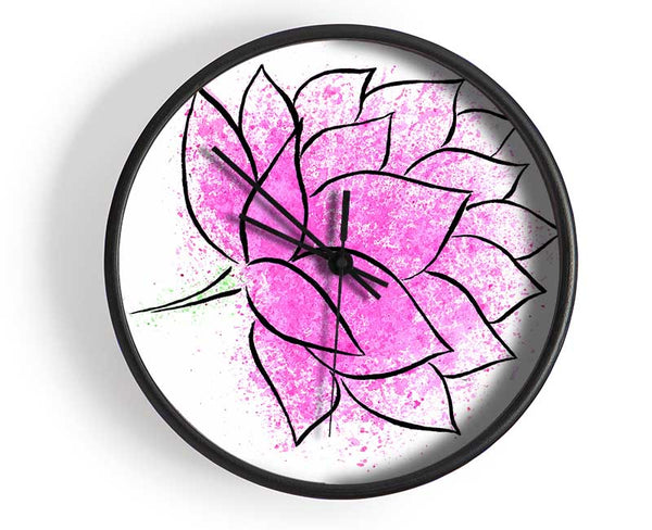 Pink Lotus Flower 1 Clock - Wallart-Direct UK