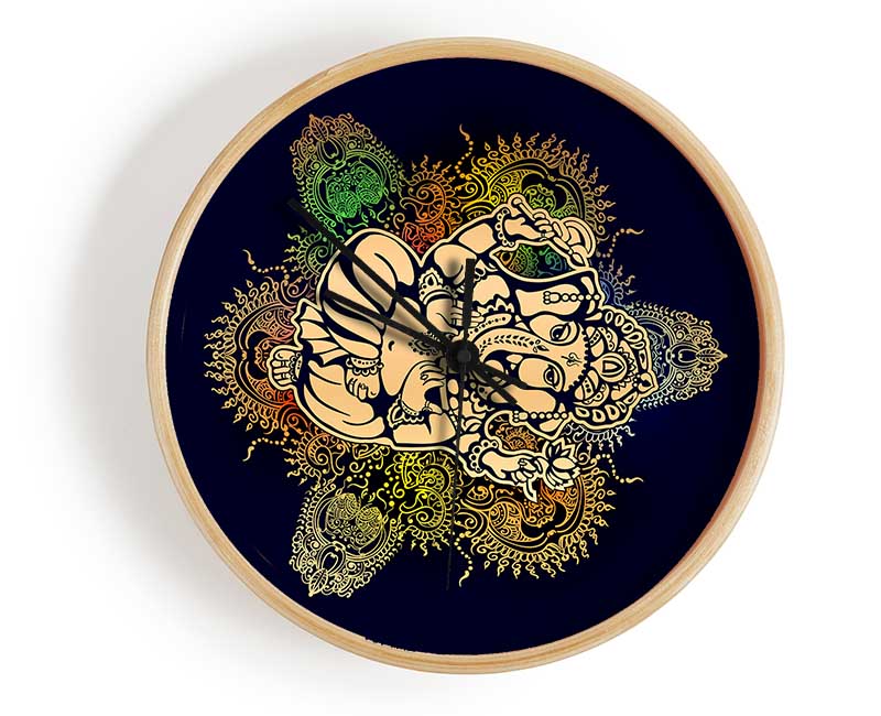 Hindu God Ganesha 9 Clock - Wallart-Direct UK