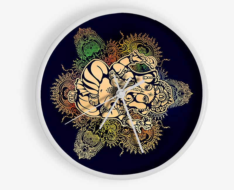 Hindu God Ganesha 9 Clock - Wallart-Direct UK