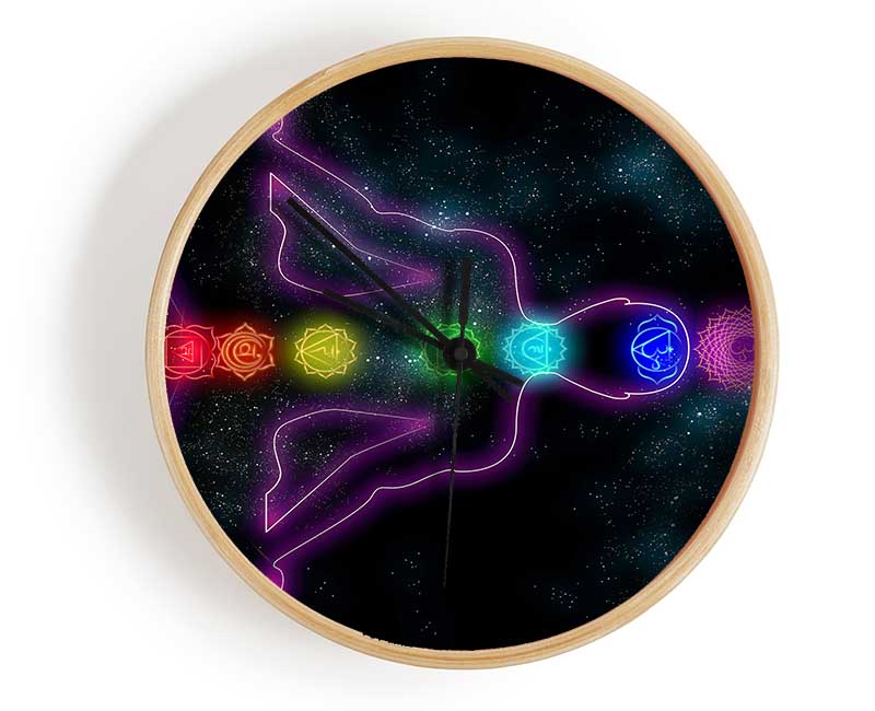 Chakra Meditation Colours 2 Clock - Wallart-Direct UK