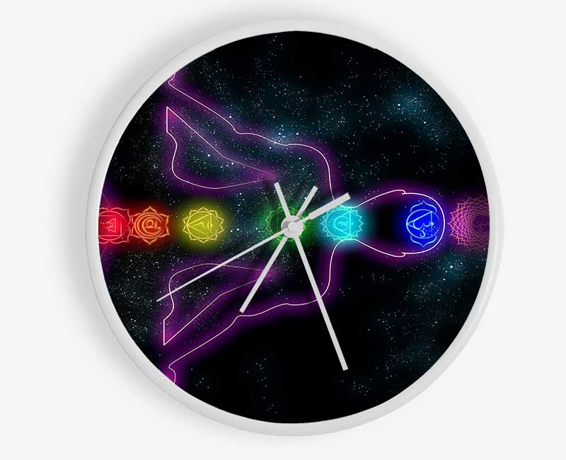 Chakra Meditation Colours 2 Clock - Wallart-Direct UK