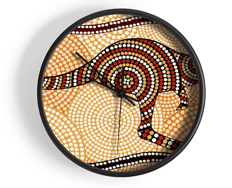 Aboriginal Kangaroo 4 Clock - Wallart-Direct UK