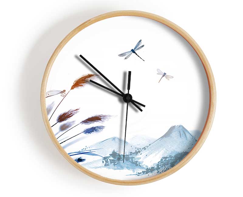 Japanese Dragonfly Clock - Wallart-Direct UK