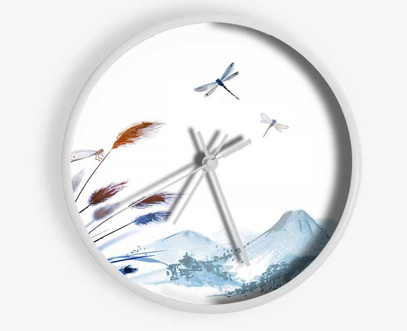 Japanese Dragonfly Clock - Wallart-Direct UK