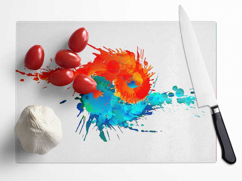 Yin Yang Fire And Water Glass Chopping Board