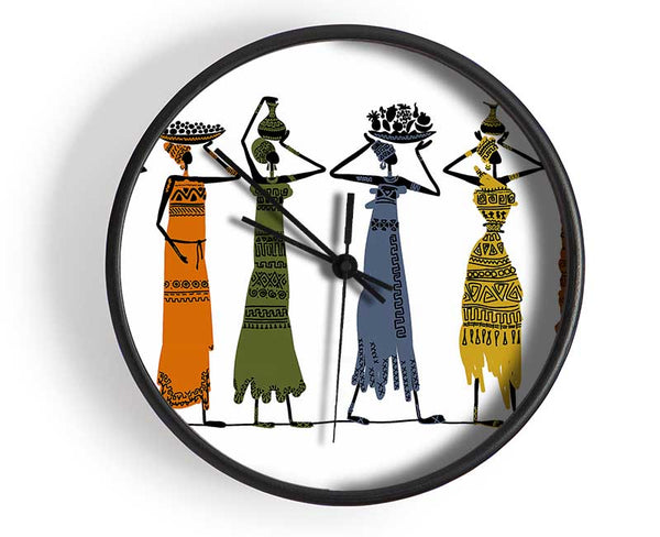 African Tribal Art 23 Clock - Wallart-Direct UK