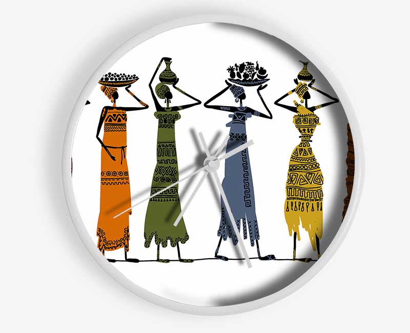 African Tribal Art 23 Clock - Wallart-Direct UK