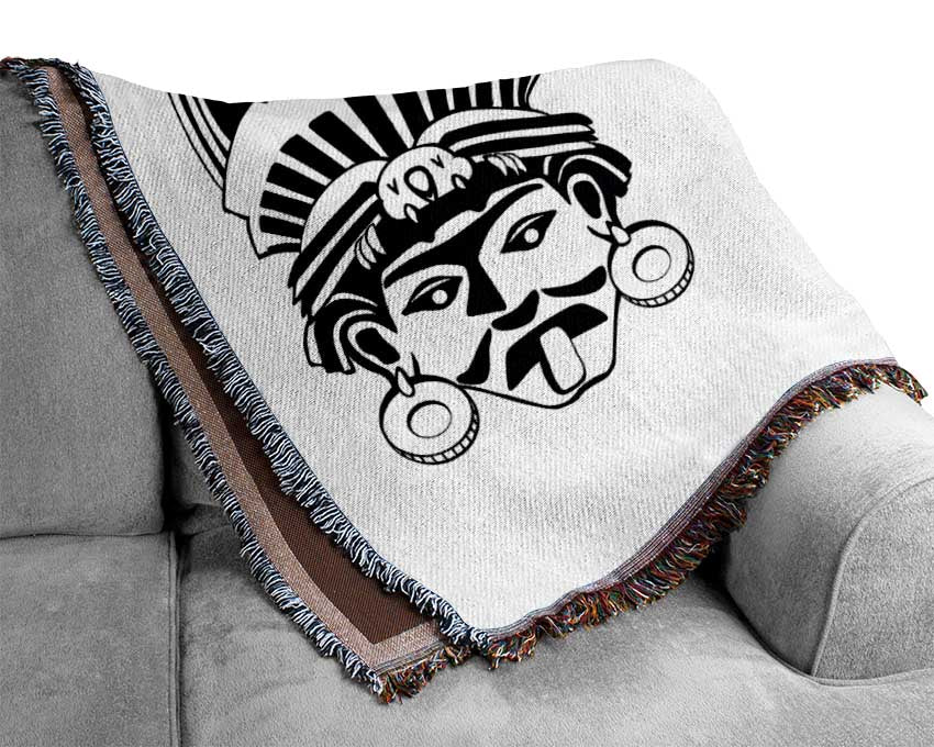 Mayan Masks Woven Blanket