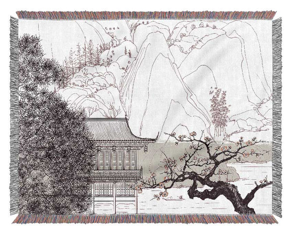 Home Of The Chinese Cherry Blossom Woven Blanket