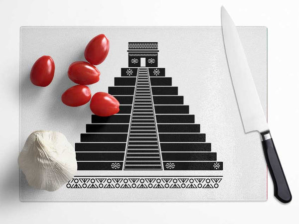 Mayan Temple Chichen Itza Glass Chopping Board