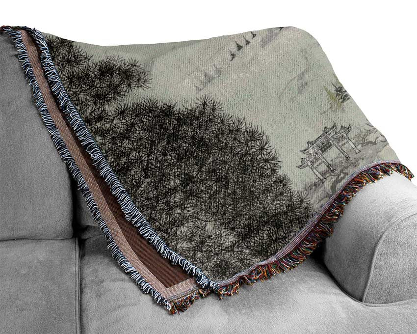 Chinese Village Woven Blanket