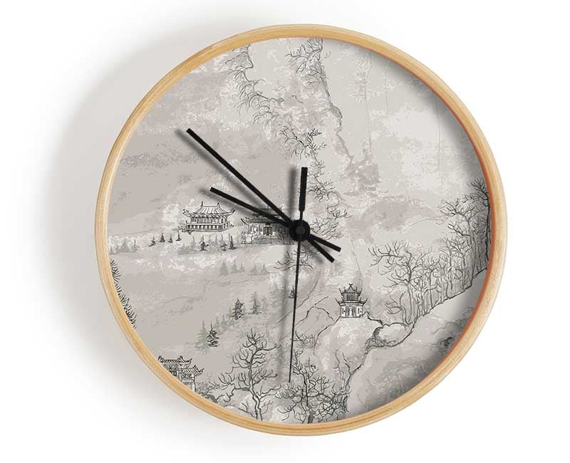 Chinese Village Clock - Wallart-Direct UK