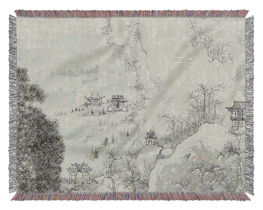 Chinese Village Woven Blanket