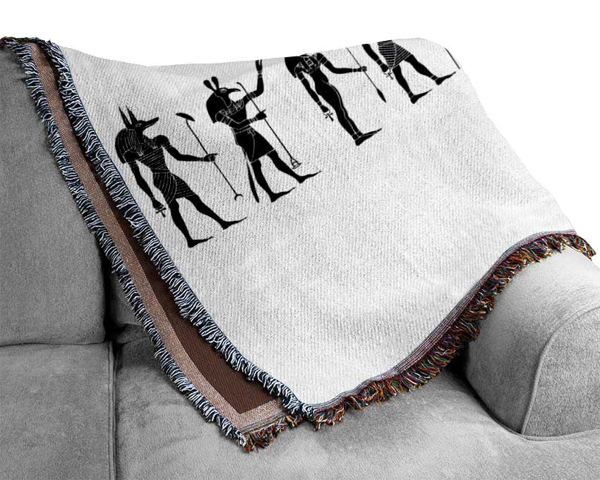 All The Egyptian Gods Woven Blanket