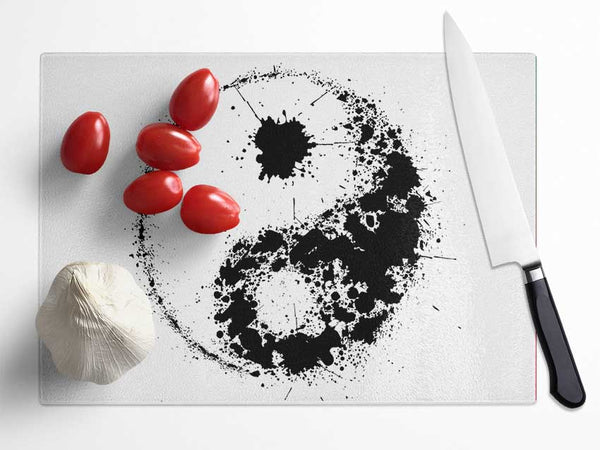 Yin Yang Splash Glass Chopping Board