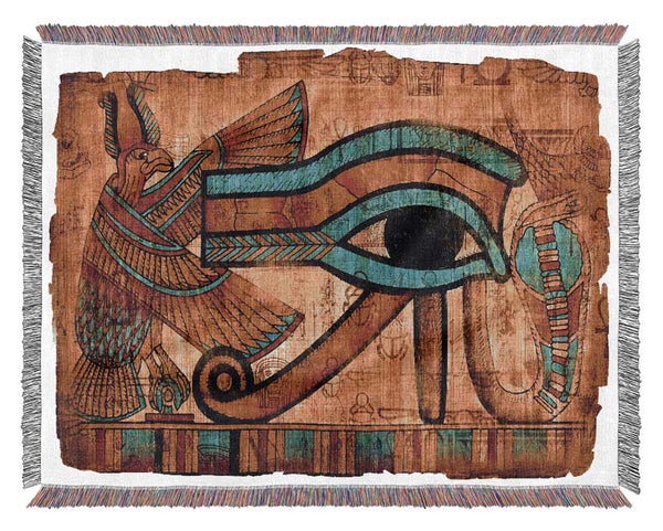 Egyptian The Eye Of Horus Woven Blanket