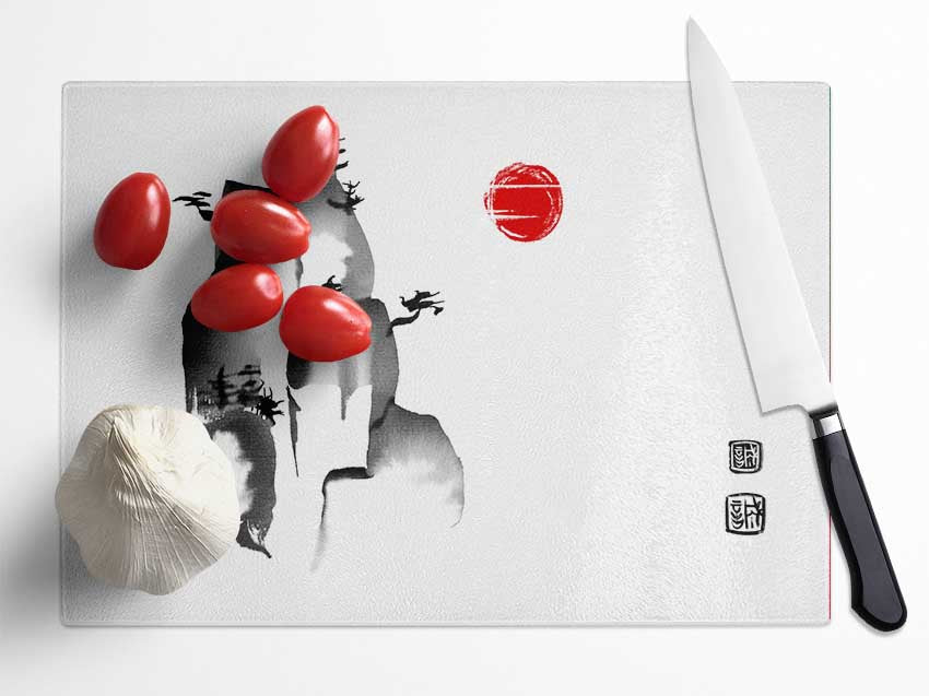 Chinese Mountain Tops 2 Glass Chopping Board