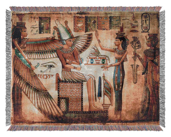 Egyptian King And Queen 2 Woven Blanket