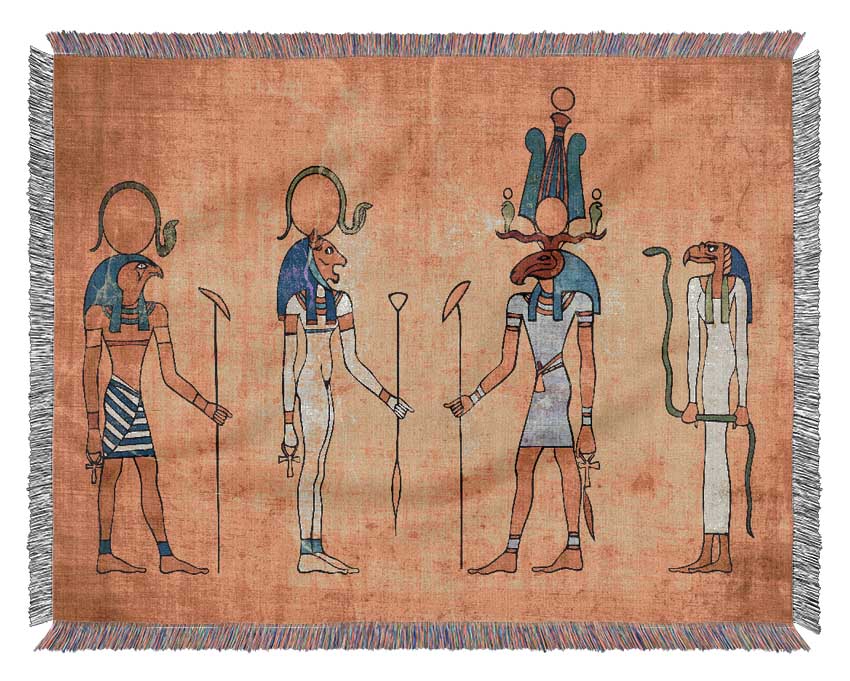 Egyptian Gods 4 Woven Blanket