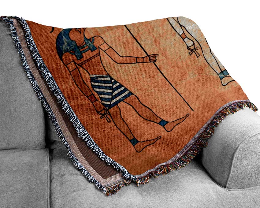 Egyptian Gods 4 Woven Blanket