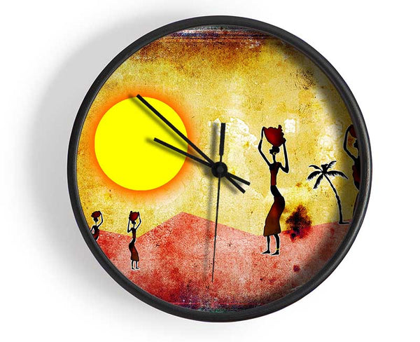 African Tribal Art 2 Clock - Wallart-Direct UK