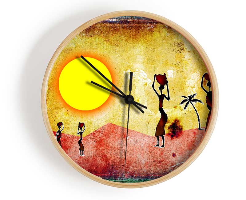 African Tribal Art 2 Clock - Wallart-Direct UK