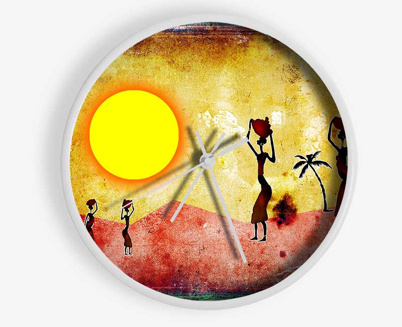 African Tribal Art 2 Clock - Wallart-Direct UK