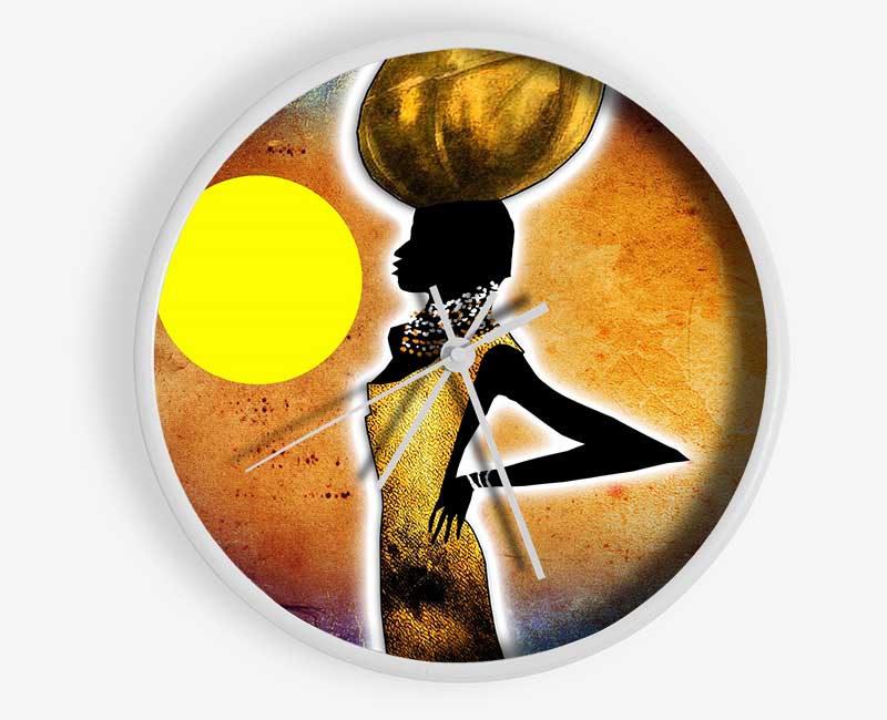 African Tribal Art 3 Clock - Wallart-Direct UK