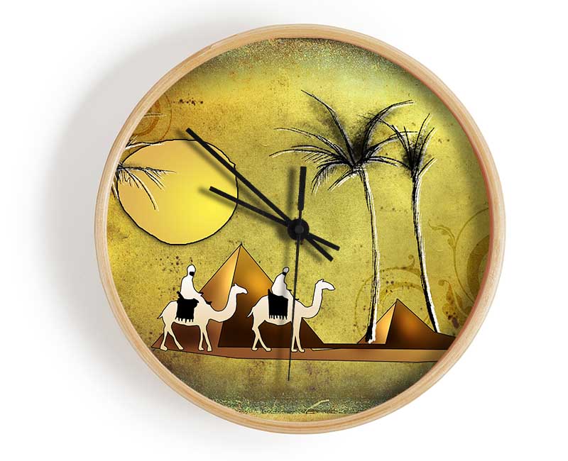 Egyptian Pyramids 4 Clock - Wallart-Direct UK