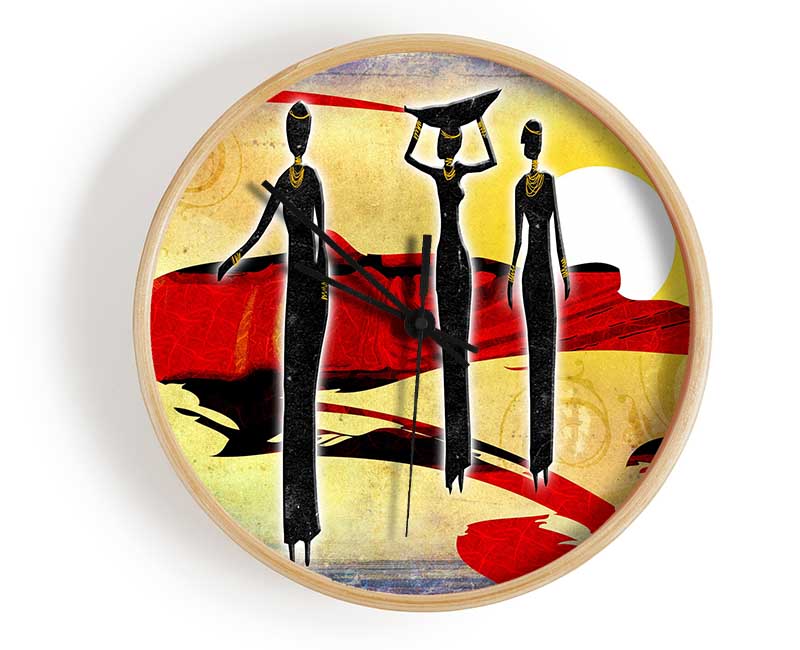 African Tribal Art 6 Clock - Wallart-Direct UK