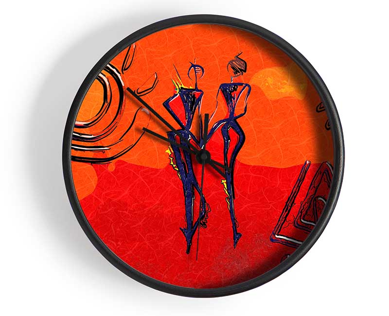 African Tribal Art 8 Clock - Wallart-Direct UK