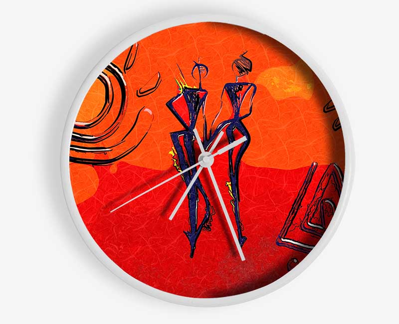 African Tribal Art 8 Clock - Wallart-Direct UK